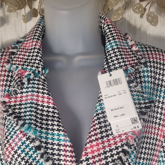 Marc Cain Houndstooth Raw Hem  Blazer STATEMENT PIECE - Picture 5 of 12